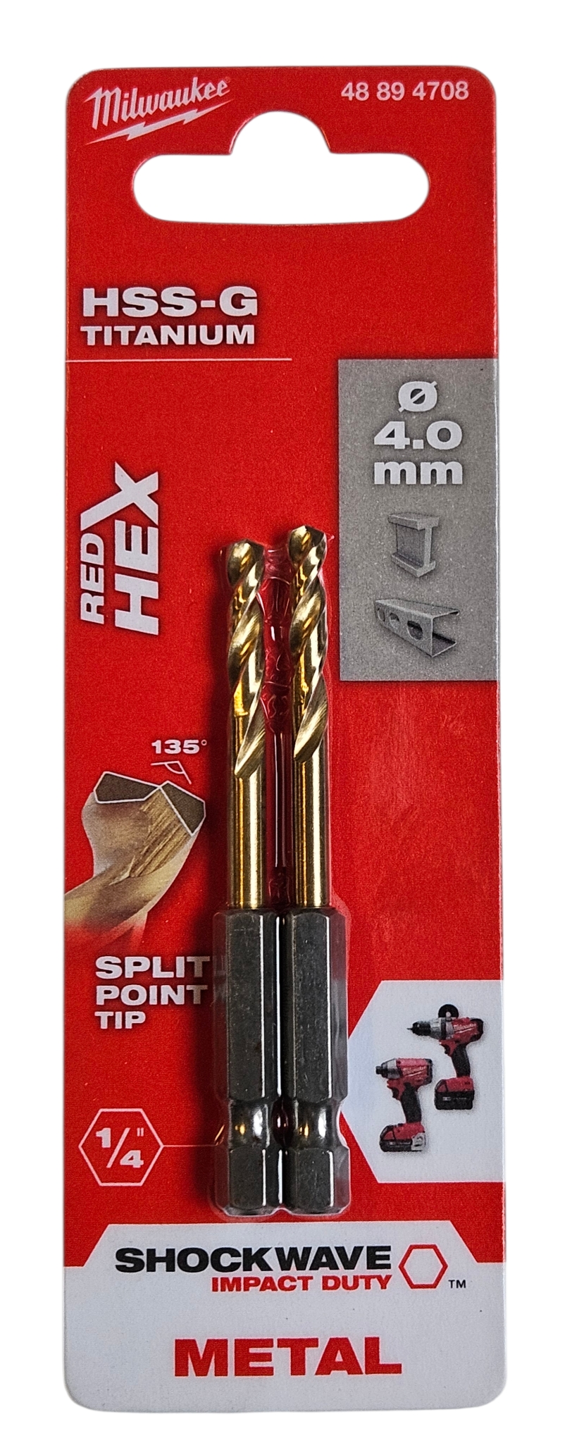 Milwaukee Wiertło HSS-G Titanium 4 mm 1/4″