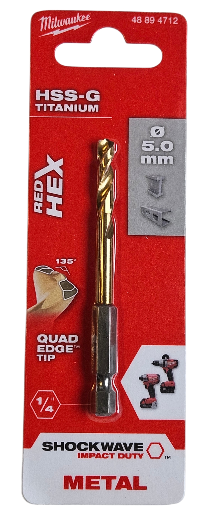 Milwaukee Wiertło HSS-G Titanium 5 mm 1/4″