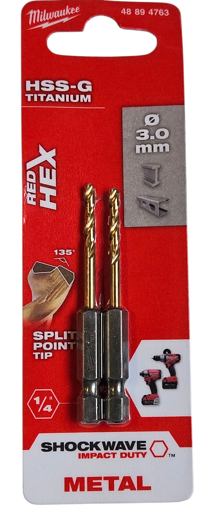 Milwaukee Wiertło HSS-G Titanium 3 mm 1/4″