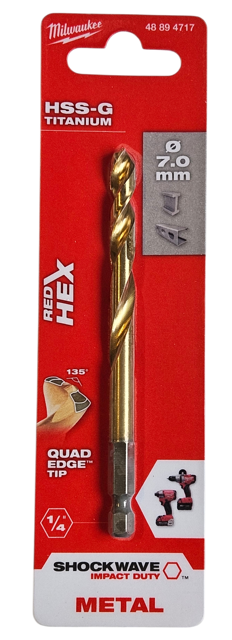 Milwaukee Wiertło HSS-G Titanium 7 mm 1/4″