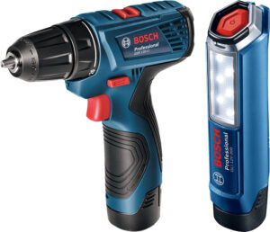 Zestaw Bosch Professional GSR 120-LI z lampą LED GLI 12V-300