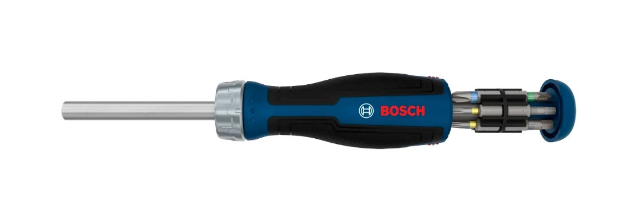 BOSCH Grzechotka z magazynkiem + 12 bitów wkrętakowych